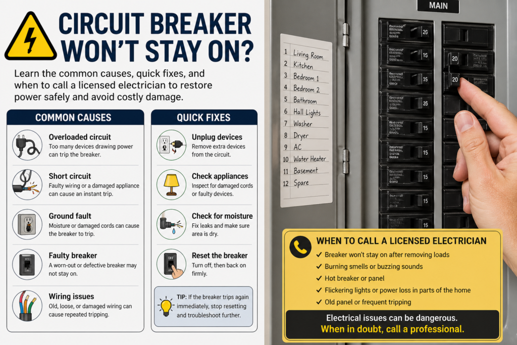 Circuit Breaker Won't Stay On