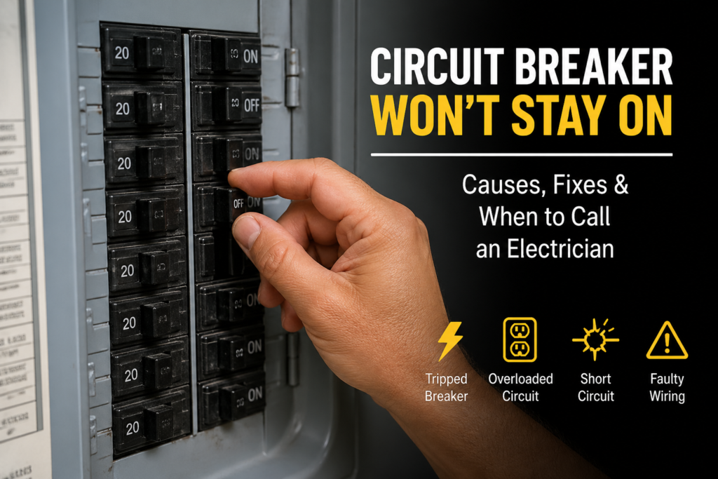 There's a moment every homeowner dreads: the lights flicker, the TV goes dark, and you head to the basement or garage to reset the breaker. You flip the switch, hear a satisfying click, and breathe a sigh of relief—only to have the power cut out again seconds later. If your circuit breaker won't stay on