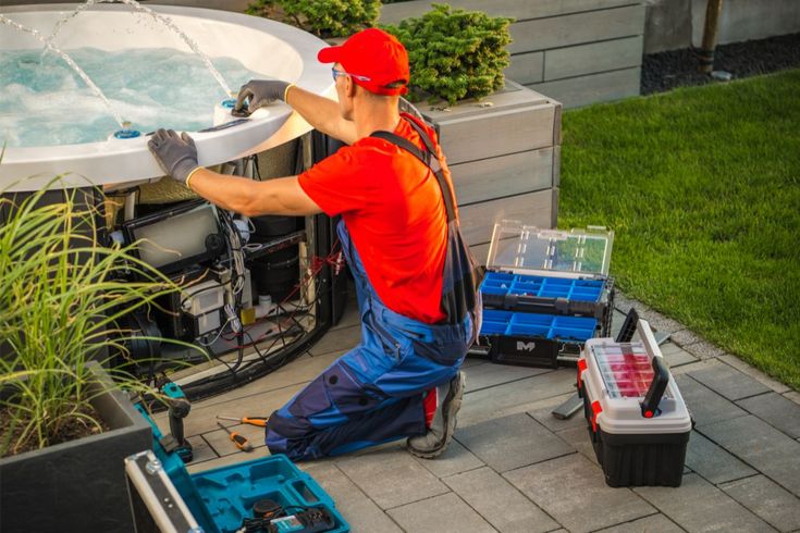 Licensed electrician trenching for hot tub pool wiring installation in Southaven MS